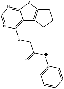 2-(6,7-dihydro-5H-cyclopenta[4,5]thieno[2,3-d]pyrimidin-4-ylsulfanyl)-N-phenylacetamide Struktur