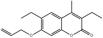 7-(allyloxy)-3,6-diethyl-4-methyl-2H-chromen-2-one Struktur