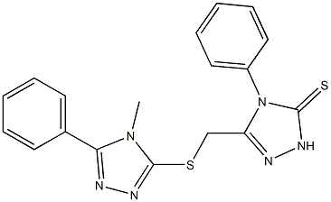 5-{[(4-methyl-5-phenyl-4H-1,2,4-triazol-3-yl)sulfanyl]methyl}-4-phenyl-2,4-dihydro-3H-1,2,4-triazole-3-thione Struktur