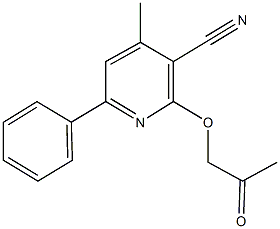 4-methyl-2-(2-oxopropoxy)-6-phenylnicotinonitrile Struktur