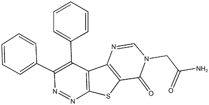 2-(8-oxo-3,4-diphenylpyrimido[4',5':4,5]thieno[2,3-c]pyridazin-7(8H)-yl)acetamide Struktur