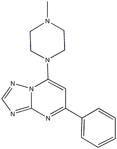 7-(4-methyl-1-piperazinyl)-5-phenyl[1,2,4]triazolo[1,5-a]pyrimidine Struktur