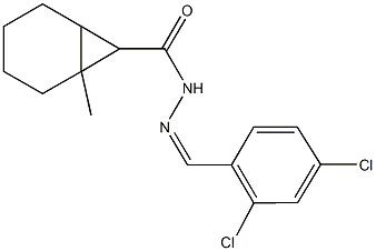 N'-(2,4-dichlorobenzylidene)-1-methylbicyclo[4.1.0]heptane-7-carbohydrazide Struktur