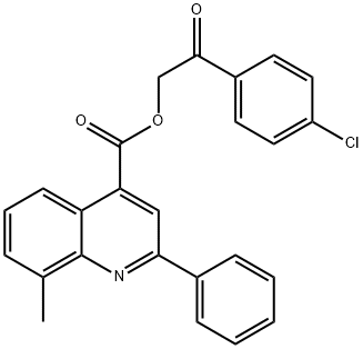 2-(4-chlorophenyl)-2-oxoethyl 8-methyl-2-phenyl-4-quinolinecarboxylate Struktur