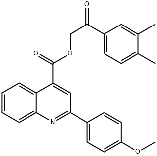 2-(3,4-dimethylphenyl)-2-oxoethyl 2-(4-methoxyphenyl)-4-quinolinecarboxylate Struktur