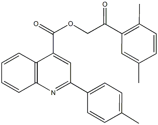 2-(2,5-dimethylphenyl)-2-oxoethyl 2-(4-methylphenyl)-4-quinolinecarboxylate Struktur