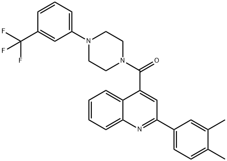 2-(3,4-dimethylphenyl)-4-({4-[3-(trifluoromethyl)phenyl]-1-piperazinyl}carbonyl)quinoline Struktur