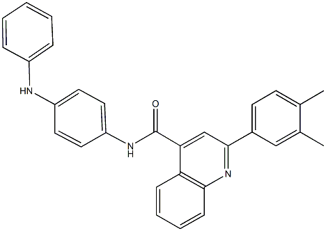 N-(4-anilinophenyl)-2-(3,4-dimethylphenyl)-4-quinolinecarboxamide Struktur