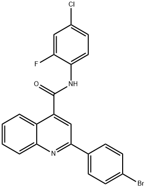 2-(4-bromophenyl)-N-(4-chloro-2-fluorophenyl)-4-quinolinecarboxamide Struktur