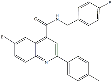 6-bromo-N-(4-fluorobenzyl)-2-(4-methylphenyl)-4-quinolinecarboxamide Struktur