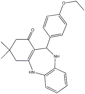 11-(4-ethoxyphenyl)-3,3-dimethyl-2,3,4,5,10,11-hexahydro-1H-dibenzo[b,e][1,4]diazepin-1-one Struktur