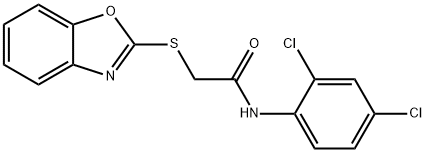 2-(1,3-benzoxazol-2-ylsulfanyl)-N-(2,4-dichlorophenyl)acetamide Struktur