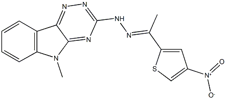 1-{4-nitro-2-thienyl}ethanone (5-methyl-5H-[1,2,4]triazino[5,6-b]indol-3-yl)hydrazone Struktur