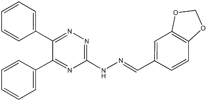 1,3-benzodioxole-5-carbaldehyde (5,6-diphenyl-1,2,4-triazin-3-yl)hydrazone Struktur