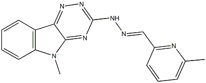 6-methyl-2-pyridinecarbaldehyde (5-methyl-5H-[1,2,4]triazino[5,6-b]indol-3-yl)hydrazone Struktur