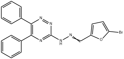 5-bromo-2-furaldehyde (5,6-diphenyl-1,2,4-triazin-3-yl)hydrazone Struktur