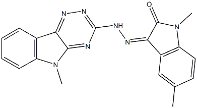 1,5-dimethyl-1H-indole-2,3-dione 3-[(5-methyl-5H-[1,2,4]triazino[5,6-b]indol-3-yl)hydrazone] Struktur