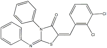 5-(2,3-dichlorobenzylidene)-3-phenyl-2-(phenylimino)-1,3-thiazolidin-4-one Struktur