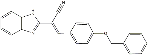 2-(1H-benzimidazol-2-yl)-3-[4-(benzyloxy)phenyl]acrylonitrile Struktur