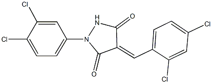 4-(2,4-dichlorobenzylidene)-1-(3,4-dichlorophenyl)-3,5-pyrazolidinedione Struktur