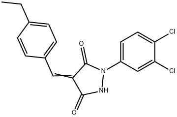 1-(3,4-dichlorophenyl)-4-(4-ethylbenzylidene)-3,5-pyrazolidinedione Struktur