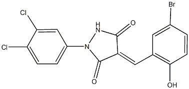 4-(5-bromo-2-hydroxybenzylidene)-1-(3,4-dichlorophenyl)-3,5-pyrazolidinedione Struktur