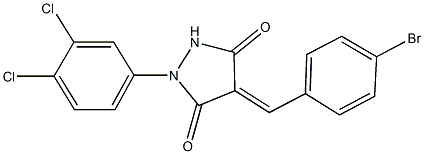 4-(4-bromobenzylidene)-1-(3,4-dichlorophenyl)-3,5-pyrazolidinedione Struktur