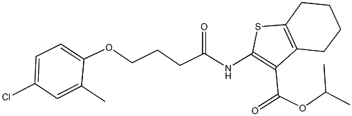 isopropyl 2-{[4-(4-chloro-2-methylphenoxy)butanoyl]amino}-4,5,6,7-tetrahydro-1-benzothiophene-3-carboxylate Struktur