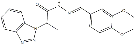 2-(1H-1,2,3-benzotriazol-1-yl)-N'-(3,4-dimethoxybenzylidene)propanohydrazide Struktur