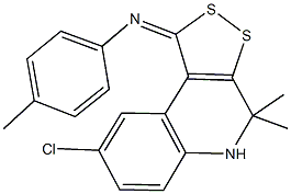 N-(8-chloro-4,4-dimethyl-4,5-dihydro-1H-[1,2]dithiolo[3,4-c]quinolin-1-ylidene)-N-(4-methylphenyl)amine Struktur