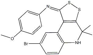 N-(8-bromo-4,4-dimethyl-4,5-dihydro-1H-[1,2]dithiolo[3,4-c]quinolin-1-ylidene)-N-(4-methoxyphenyl)amine Struktur