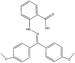 2-{2-[bis(4-methoxyphenyl)methylene]hydrazino}benzoic acid Struktur