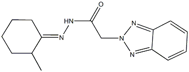 2-(2H-1,2,3-benzotriazol-2-yl)-N'-(2-methylcyclohexylidene)acetohydrazide Struktur