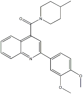 2-(3,4-dimethoxyphenyl)-4-[(4-methyl-1-piperidinyl)carbonyl]quinoline Struktur