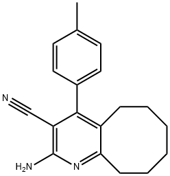 2-amino-4-(4-methylphenyl)-5,6,7,8,9,10-hexahydrocycloocta[b]pyridine-3-carbonitrile Struktur