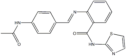 2-{[4-(acetylamino)benzylidene]amino}-N-(1,3-thiazol-2-yl)benzamide Struktur