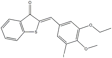 2-(3-ethoxy-5-iodo-4-methoxybenzylidene)-1-benzothiophen-3(2H)-one Struktur