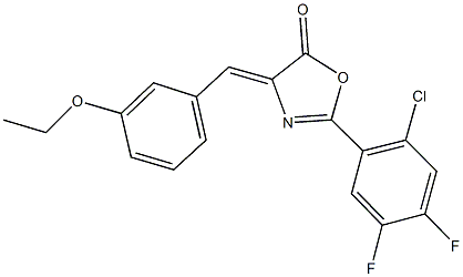 2-(2-chloro-4,5-difluorophenyl)-4-(3-ethoxybenzylidene)-1,3-oxazol-5(4H)-one Struktur