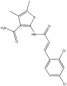 2-{[3-(2,4-dichlorophenyl)acryloyl]amino}-4,5-dimethyl-3-thiophenecarboxamide Struktur