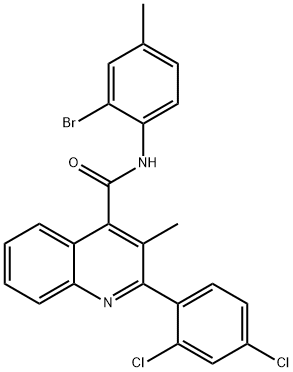 N-(2-bromo-4-methylphenyl)-2-(2,4-dichlorophenyl)-3-methyl-4-quinolinecarboxamide Struktur