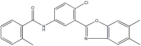 N-[4-chloro-3-(5,6-dimethyl-1,3-benzoxazol-2-yl)phenyl]-2-methylbenzamide Struktur