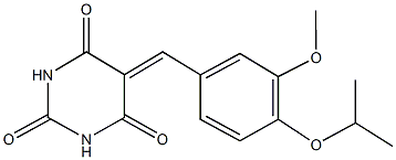 5-(4-isopropoxy-3-methoxybenzylidene)-2,4,6(1H,3H,5H)-pyrimidinetrione Struktur