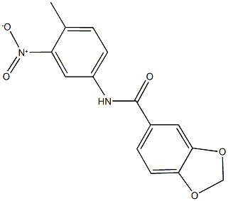 N-{3-nitro-4-methylphenyl}-1,3-benzodioxole-5-carboxamide Struktur