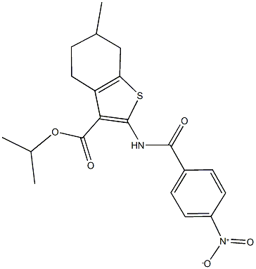 isopropyl 2-({4-nitrobenzoyl}amino)-6-methyl-4,5,6,7-tetrahydro-1-benzothiophene-3-carboxylate Struktur