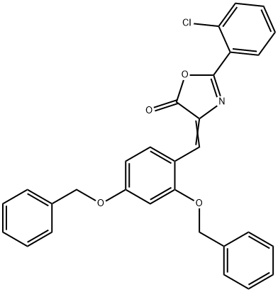 4-[2,4-bis(benzyloxy)benzylidene]-2-(2-chlorophenyl)-1,3-oxazol-5(4H)-one Struktur