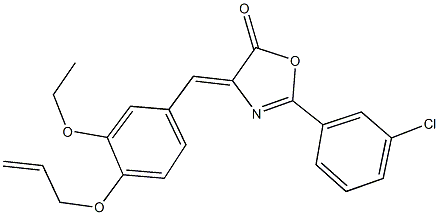 4-[4-(allyloxy)-3-ethoxybenzylidene]-2-(3-chlorophenyl)-1,3-oxazol-5(4H)-one Struktur