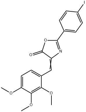 2-(4-iodophenyl)-4-(2,3,4-trimethoxybenzylidene)-1,3-oxazol-5(4H)-one Struktur