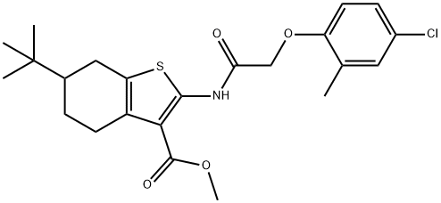 methyl 6-tert-butyl-2-{[(4-chloro-2-methylphenoxy)acetyl]amino}-4,5,6,7-tetrahydro-1-benzothiophene-3-carboxylate Struktur