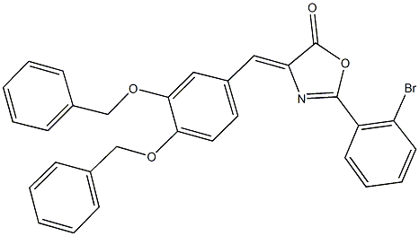 4-[3,4-bis(benzyloxy)benzylidene]-2-(2-bromophenyl)-1,3-oxazol-5(4H)-one Struktur