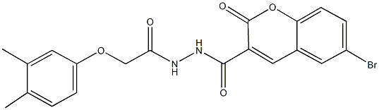 6-bromo-N'-[(3,4-dimethylphenoxy)acetyl]-2-oxo-2H-chromene-3-carbohydrazide Struktur